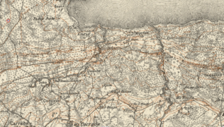 Oandu veski ümbrus kaheverstasel kaardil, u 1905. Maameti kaardikogu