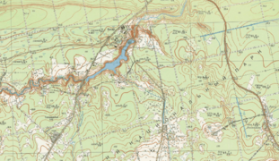 Jõe ja veski ümbruse reljeef nõukogudeaegsel kaardil, Maaameti kaardikogu]]