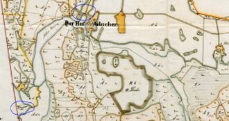 Aitsra mõis, veski ja paisjärv ~ 1890 aastal