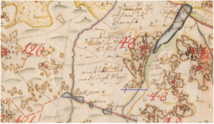 Küti veski 1684. a. kaardil.[3]]]