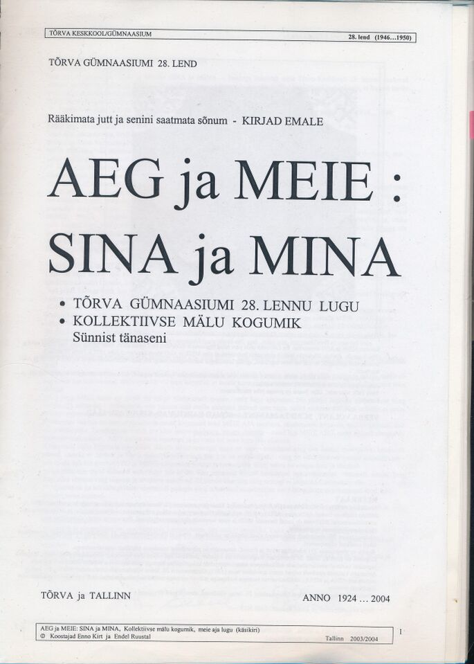 Aeg ja meie nr1